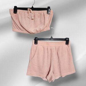Pink Athletic Shorts with Elastic Waistband and Relaxed Fit